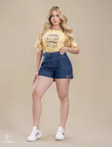 Short jeans feminino Loscarvan